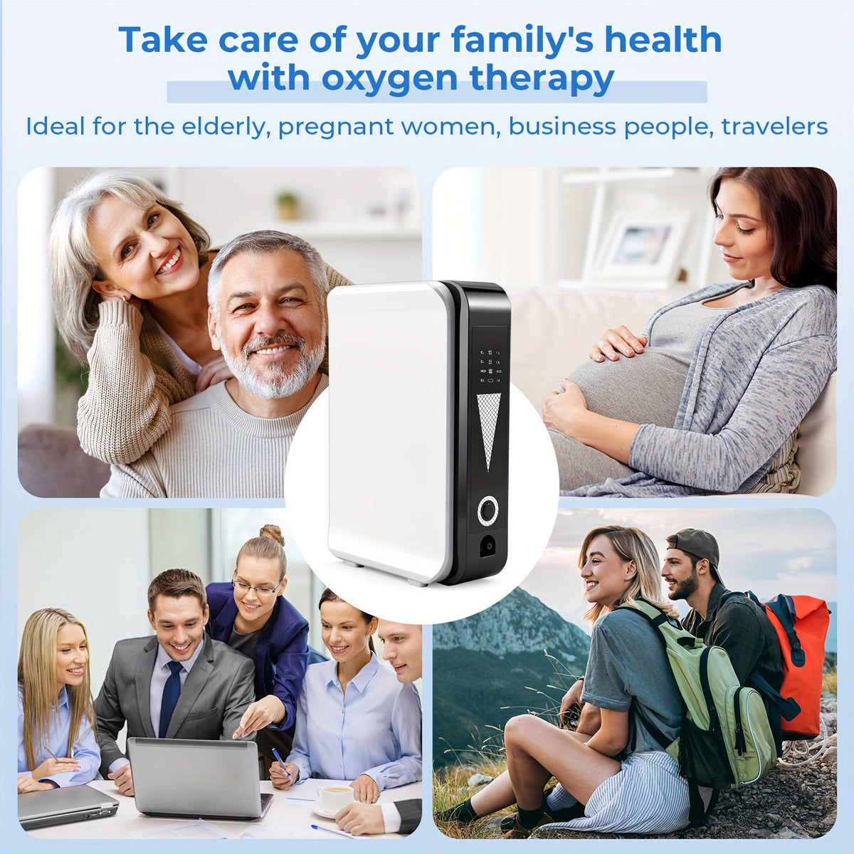Portable Oxygen Generator for Home/Travel, Adjustable 1-2 Liter Oxygen Concentrator Machine