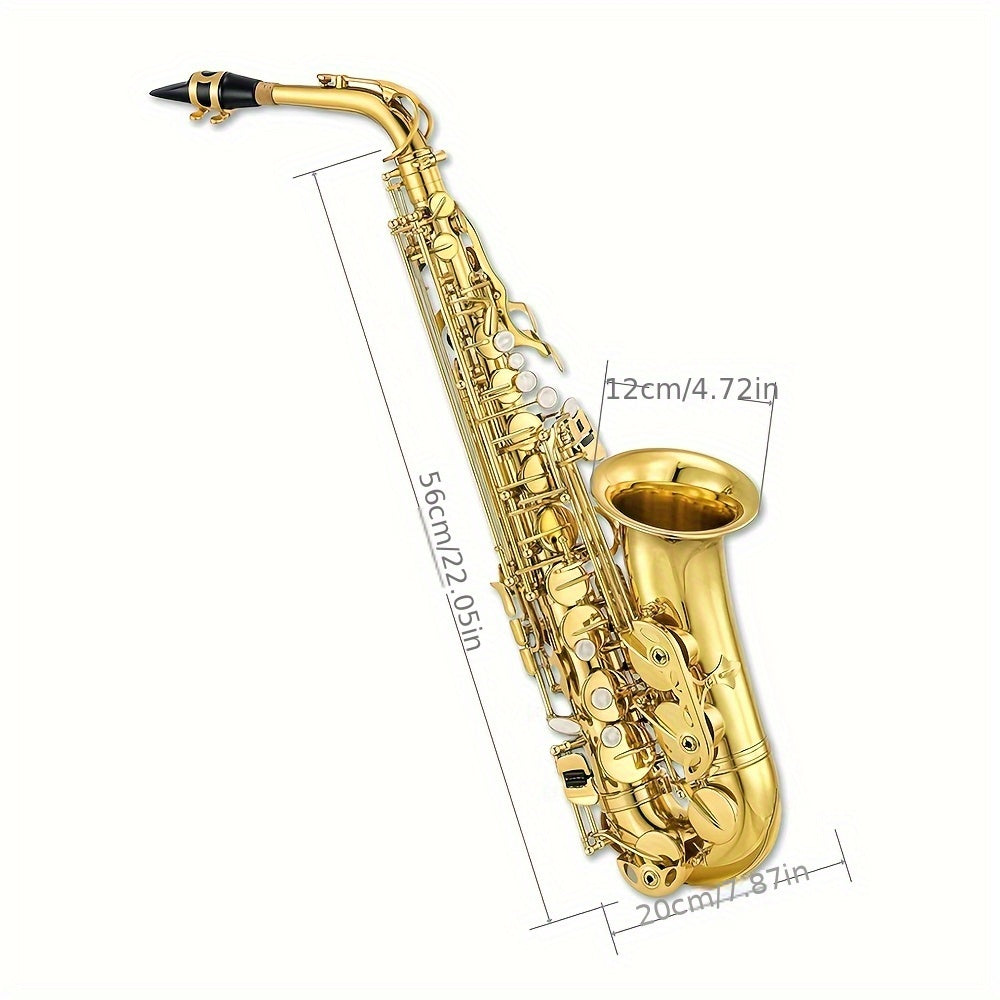WUQIMUSC Alto And Soprano Saxophone | E-Flat Alto/B-Flat Soprano Available | Multiple Colors And Golden Lacquer End | Handcrafted | Full Kit with Case And Mouthpiece | Ideal Easter Gift for Friends, Him And Her Wind Instruments