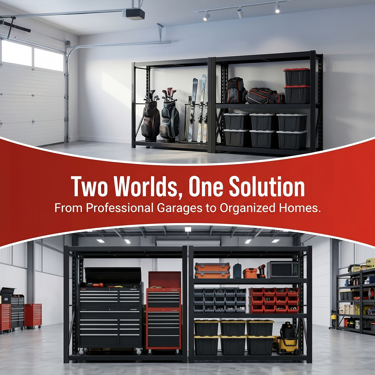 Heavy-Duty 5-Tier Metal for garage Storage Shelving, 55" W X 84" H X 24" D, Adjustable Storage Rack, 3000 LBS Load Capacity, Easy to Assemble. Ideal for Garages, Pantries, Closets Or Offices, Perfect for Garage Expansion, Multi-Purpose Storage Unit