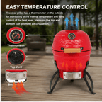 20 "Portable ceramic Charcoal Barbecue BBQ heavy-duty outdoor barbecue grill with adjustable ventilation and heat-resistant cover Perfect for camping, backyards, terraces, and trailers (including the stand)