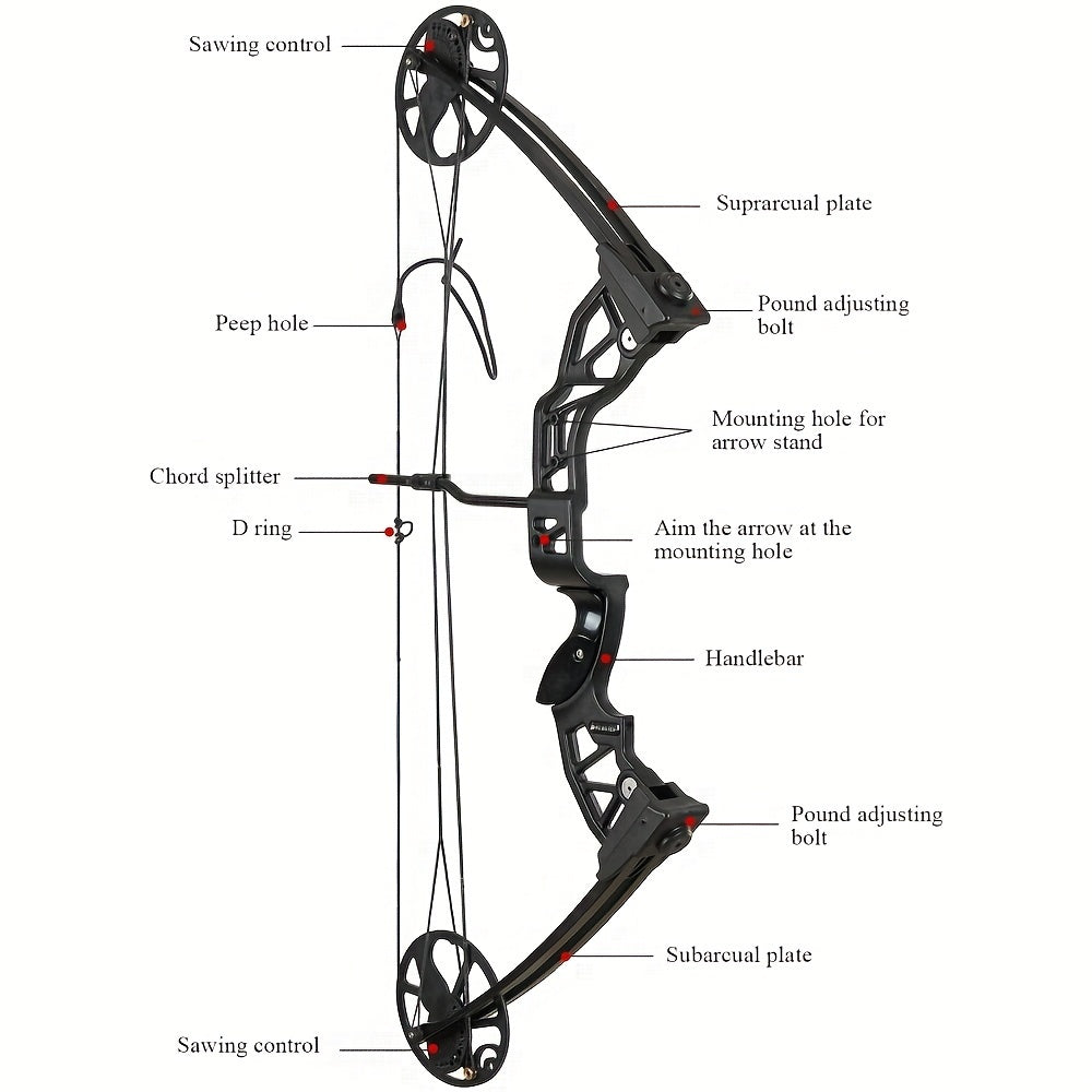 SF Archery Compound Bow Set, 30-70 Lbs Draw Weight Adjustable, 19"-30" Draw Length, Hunting Compound Bow Kit for Adults, Youth, Beginners, Outdoor Shooting, Right Hand