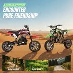 4-Stroke Gas Mini Off-Road Racing Motorcycle, Pocket Motorcycle, Two-Stroke Off-Road Racing Motorcycle, Gasoline-Powered Off-Road Racing Motorcycle, Equipped with Off-Road Tires, Shock Absorbers, Pull Start, Front and Rear Disc Brakes, Top Speed 20 mph-