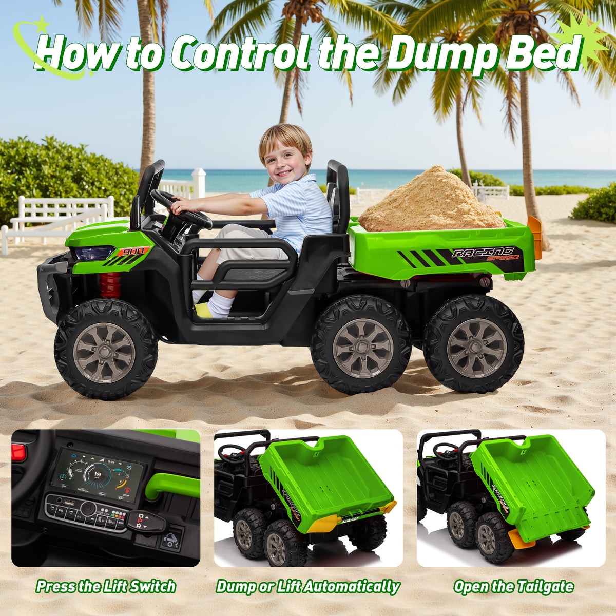 24V Kids Ride-On UTV, Dual Mode Powered Car With Remote, 3 Speed Settings, Music, LED Lights & Suspension, Outdoor Toy Vehicle For Boys And Girls Ages 3+