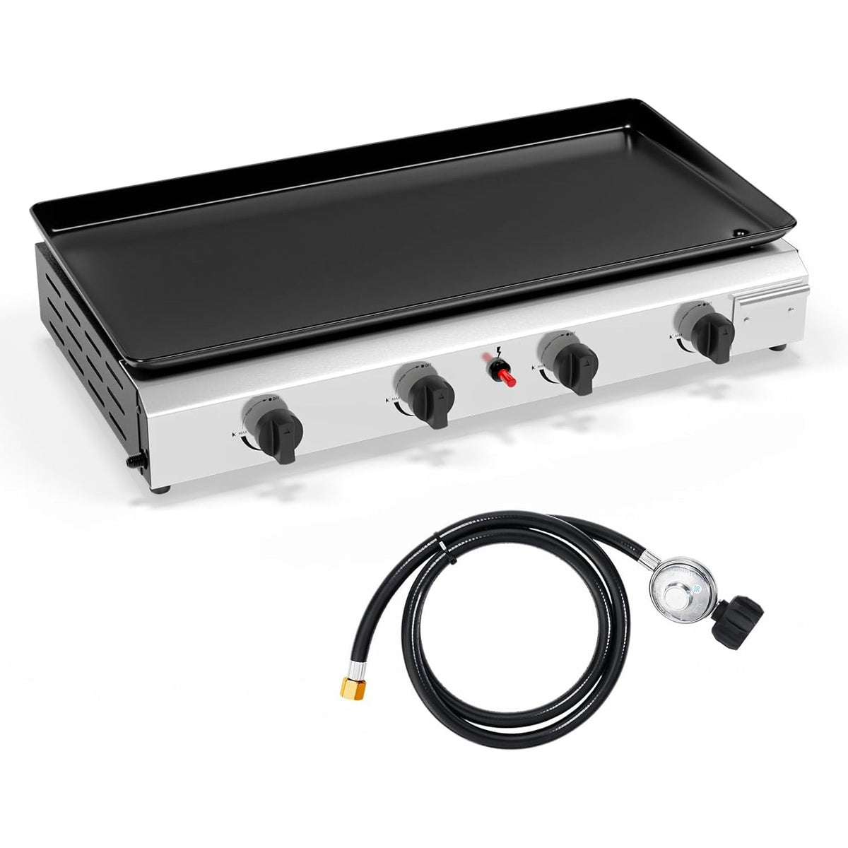 Portable Propane Griddle by MEFEIR — Four Adjustable Burners, 426-Square-Inch Cooktop and Piezo Ignition