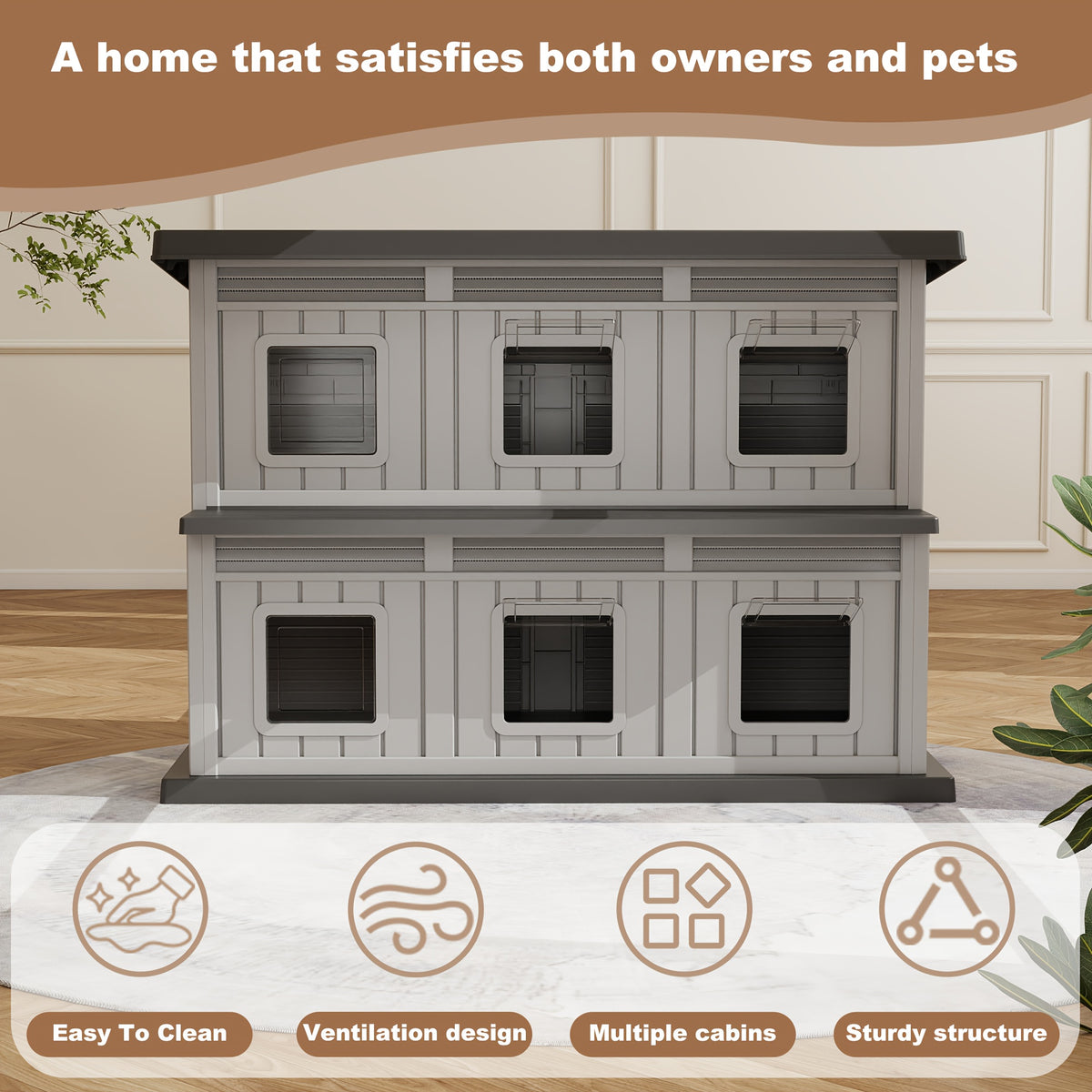 Double-layered Stray Cat Shelter, Suitable For Both Indoor And Outdoor Use, Providing A Windproof And Warm Shelter, Sturdy And Resistant To Scratching And Biting, Capable Of Accommodating Multiple Pets, Ducks, Chickens, Perfect Gift For Christmas