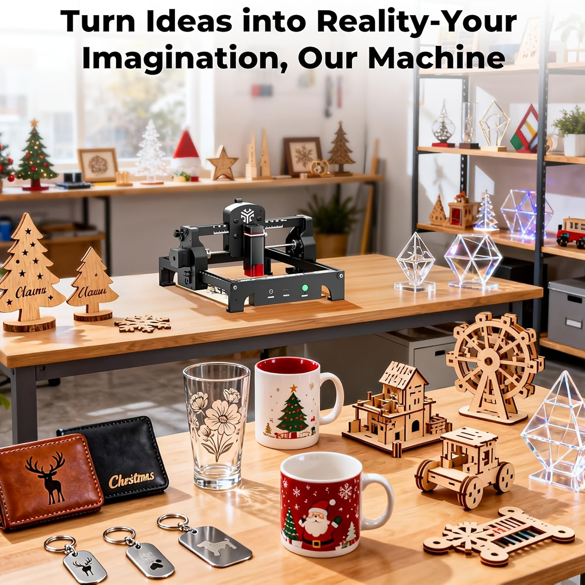 The ACMER S1 6000mW Laser Printer, Featuring Brand-new Text And Graphic Engraving Capabilities, Is The Ideal Tool for Creating Decorations And Mother's Day Gifts.