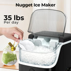 Countertop 26lbs/day 35lbs/day Ice Maker Portable Ice Machine, Automatic-Cleaning Suitable for Outdoor Camping Bar Party And Kitchen, Black