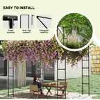 Sturdy Black Metal Arched Grape Trellis | Climbing Pergola, Fence Specifically For Vine Plants, Suitable For Balconies, Backyards, Villa Gardens, Durable And Easy To Install