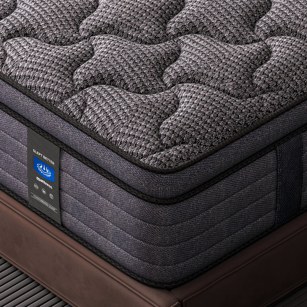 MRH New 10 12 14-inch Twin Full Queen King Memory Foam Hybrid Mattress With Ergonomic Individual Springs, Breathable Fabric, Lumbar Support, For Side/Back Sleepers/Guest Room/Hotel/ Home Bedrooms