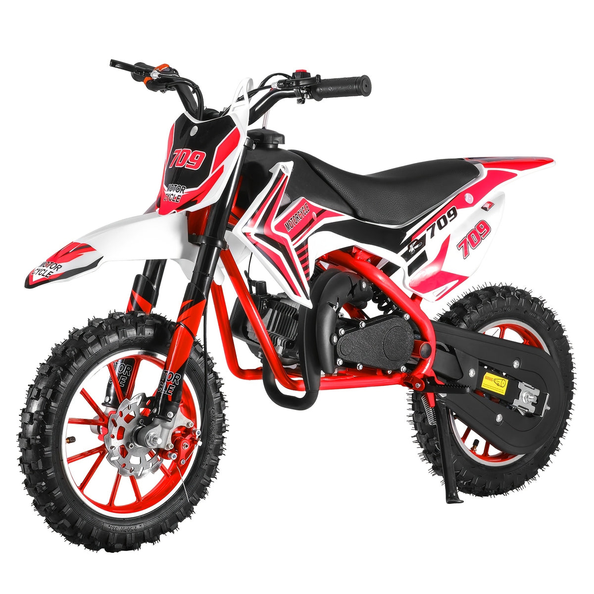 A 47.24*27.56 Inch - Mini Motorcycle 49cc 2-stroke - Off-road Gas-powered Off-road - Off-road Mini Pocket Motorcycle - With Front And Rear Disc Brakes (pink) - Without Battery