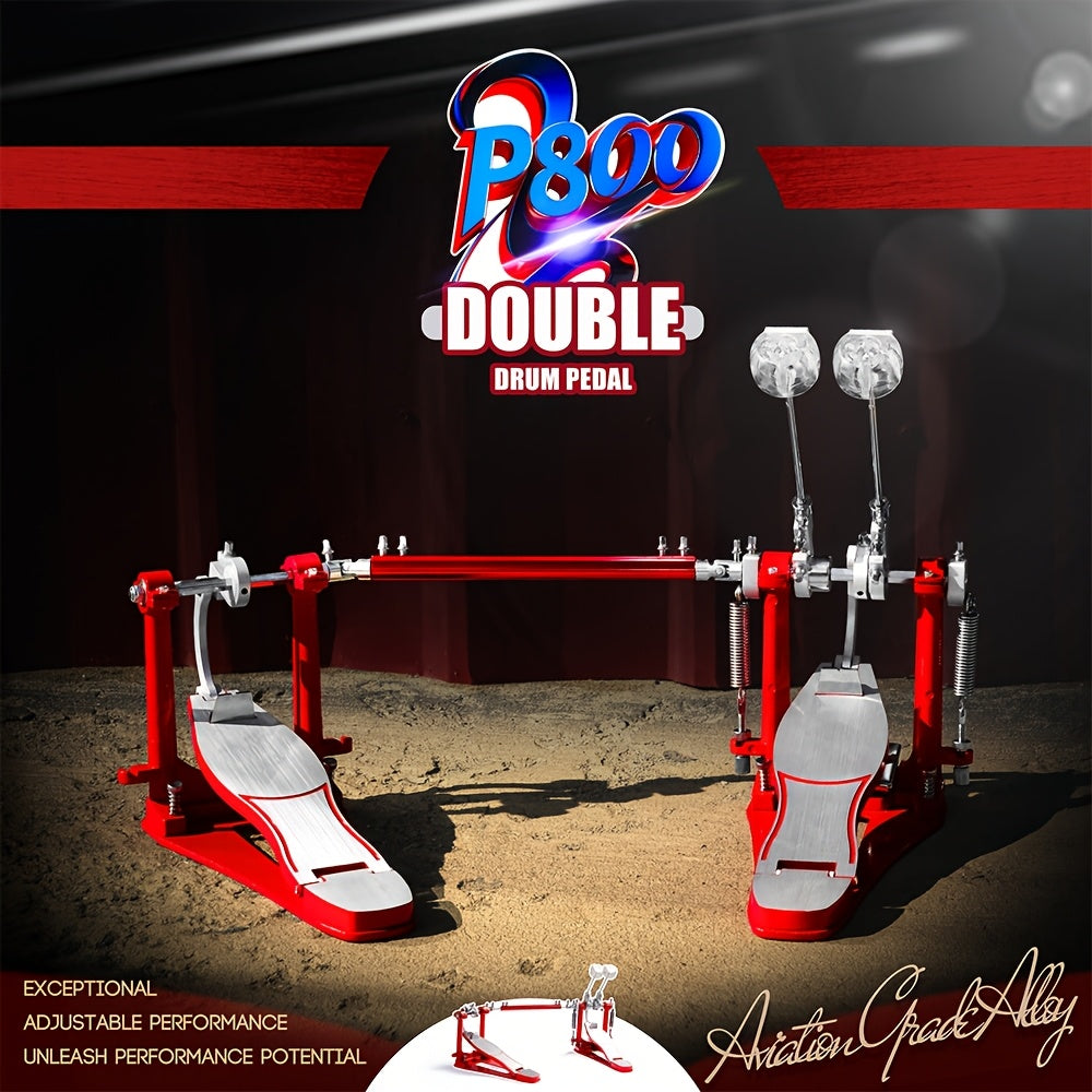 Double Bass Drum Pedal — PD Direct-Drive Dual-Chain Action and Adjustable Metal Footboard for Acoustic or Electronic Drums