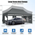 10X20Ft Pop Up Canopy Tent, Canopy with 6 Side Walls, Wedding Party Tent, Outdoor Gazebo Awning, 3 Adjustable Heights with Carry Bag, Heavy Duty Event Booth Waterproof Tent for Backyard, Lawn, Camping Party, Holiday Party, Outdoor Celebration