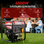 4000W Inverter Generator 208CC , 3200W Rated, Ultra Quiet, CO Alarm, 120V/60Hz 12V DC Output, Great For RV, Camping, Backyard, Outdoor Working & Home Backup Power, Without Battery