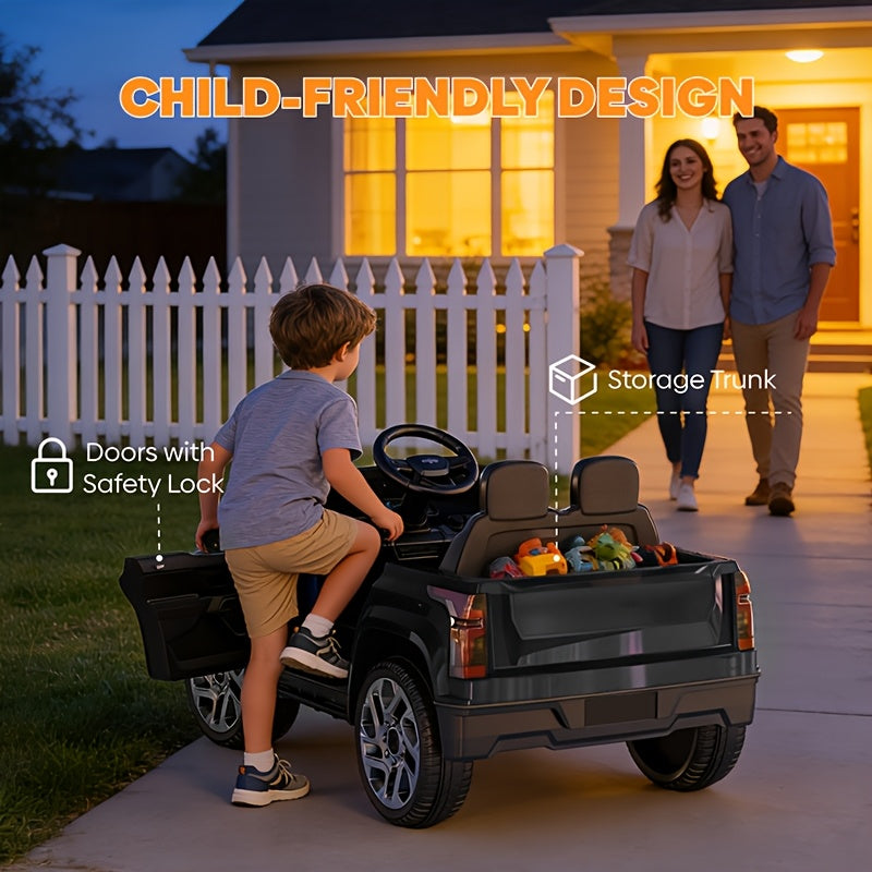 24V Remote Control Electric Car, One-Key Soft Start Anti-Jerk Design, LED Lights Music Entertainment, Seat Belt Protection, Easy Assembly, Perfect Birthday Holiday Gift