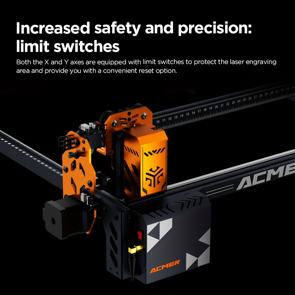 ACMER P1S Pro Laser Engraving Machine, 6W Laser with Z-Axis Lifting Module, WiFi Module, Engraving Accuracy of 0.01mm, 380mm X 370mm Work Area, Diode CNC Machine Tool Blue Light Laser Cutter, Ideal for DIY Craft Enthusiasts, Great Mother's Day Gift