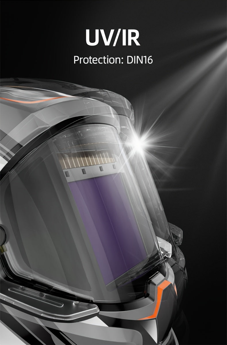 ANDELI Welding Helmet with True Color Automatic Dimming, 180° View Measuring 3.94" X 3.74", Featuring 4 Arc Sensors And a Wide Coverage Range of 4/5-8/9-13, Suitable for TIG, MIG, And STICK Welding