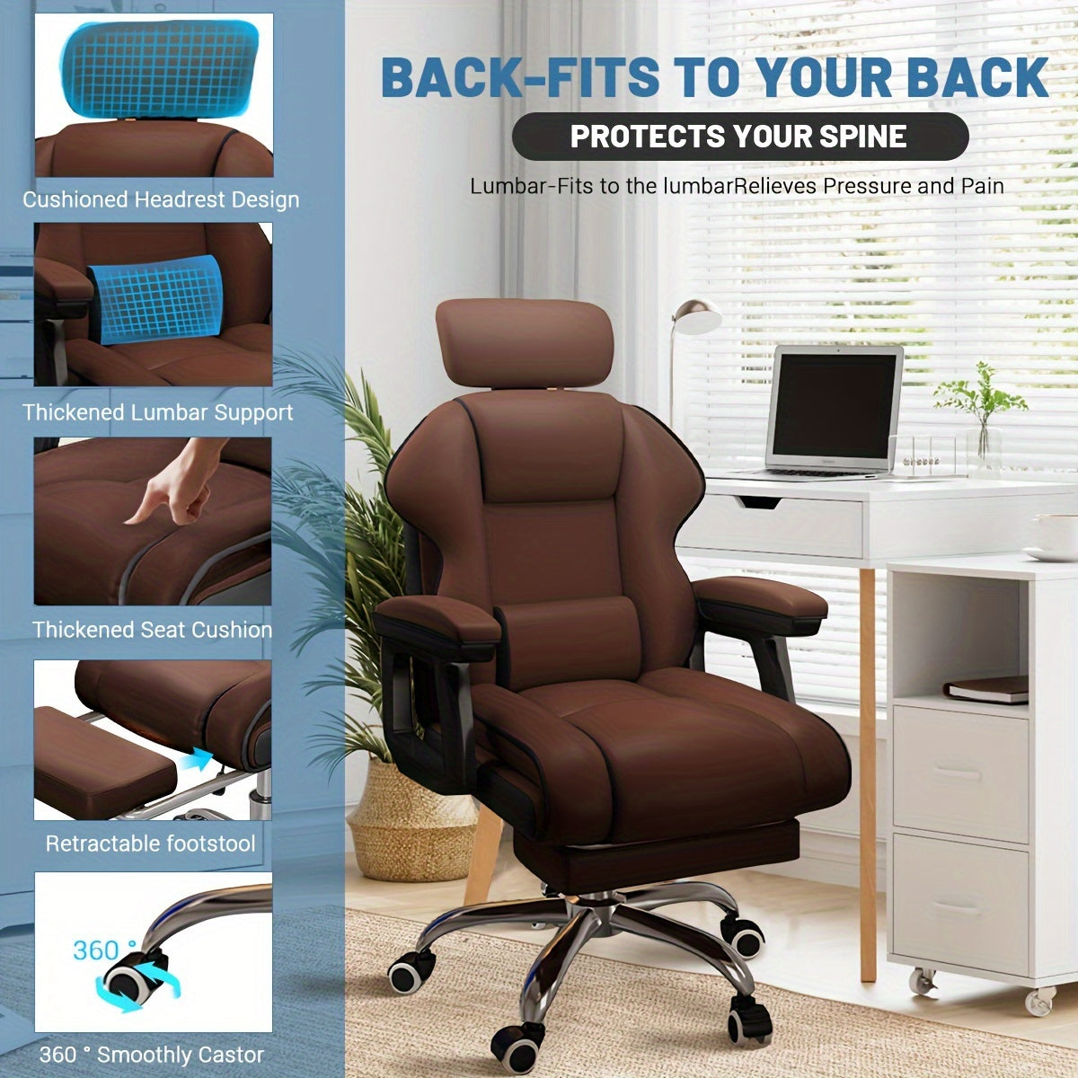 Computer Chair Family Comfortable Sedentary Dormitory Desk Chair Back Recliner Study Office Chair Swivel Chair Adjustable Height