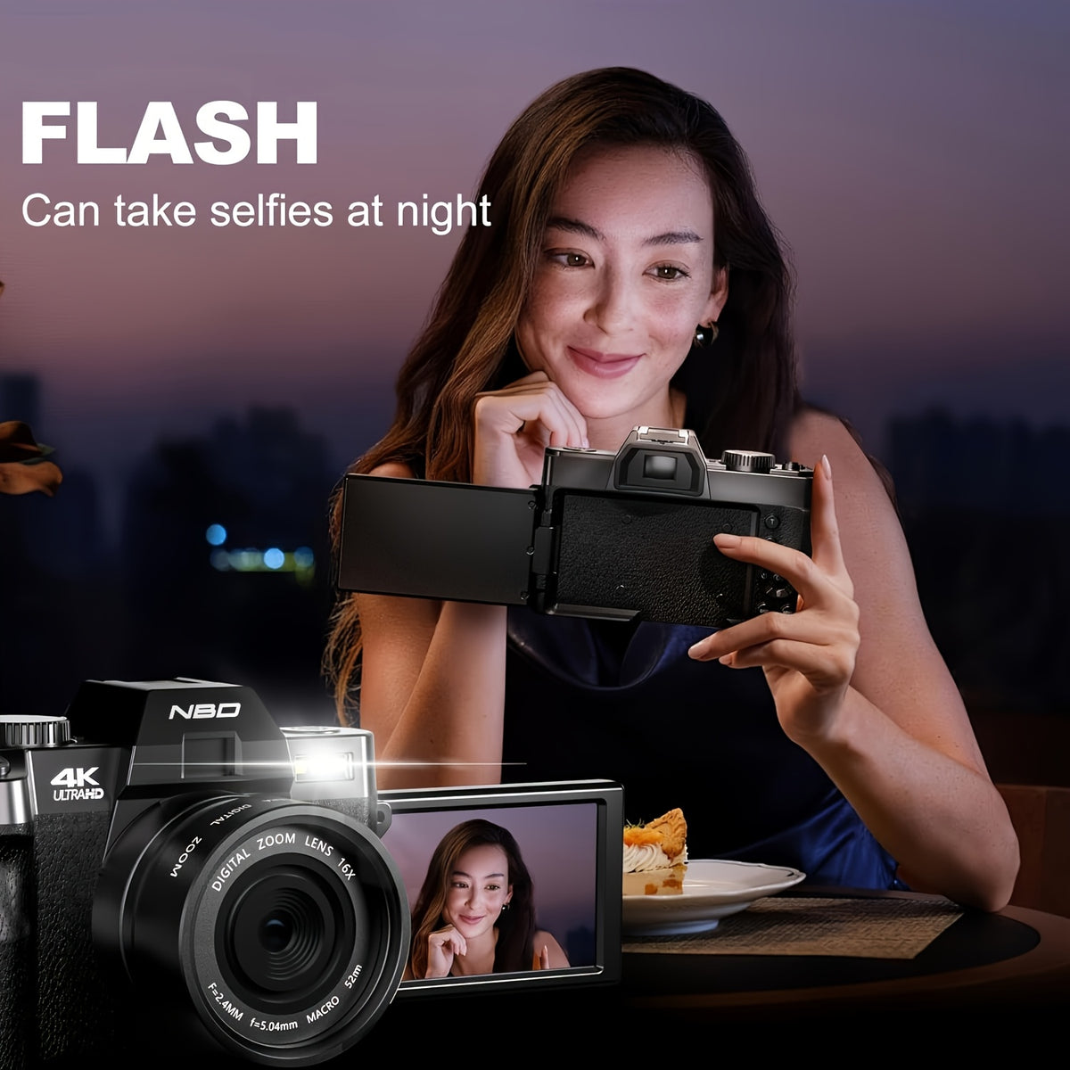G-Anica Digital Camera, 48MP Cameras for Photography with Wifi And App Control, 4K Vlogging Camera, Compact Camera, Perfect for Entry-Level Users And Beginners with Macro And Wide Lens - 32GB Card