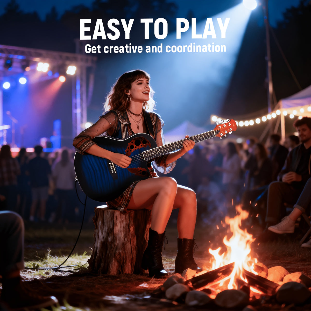 Glarry 41in Cutaway Acoustic-Electric Guitar Kit, Basswood Body, Starter Guiatr Kit with Complete Accessories for Beginner, Birthday/Festival Gift for Muisc Lover