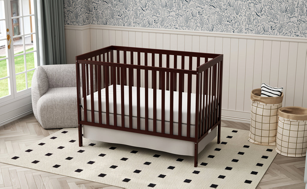 Goldzone Crib 5in 1 Convertible, Wooden Newborn Essentials Convertible to Toddler Bed, Sofa Bed and Full Size Bed, Baby Cribs with 4 Adjustable Bases for Nursery Decor, Baby Stuff Clearance, Item Weight: 37lbs, Maximum Weight Recommendation: 50lbs