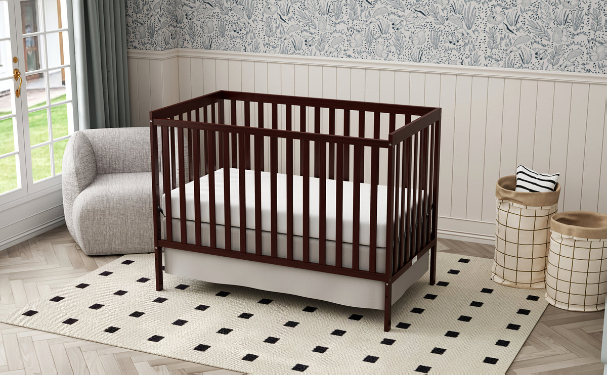 Goldzone Crib 5in 1 Convertible, Wooden Newborn Essentials Convertible to Toddler Bed, Sofa Bed and Full Size Bed, Baby Cribs with 4 Adjustable Bases for Nursery Decor, Baby Stuff Clearance, Item Weight: 37lbs, Maximum Weight Recommendation: 50lbs