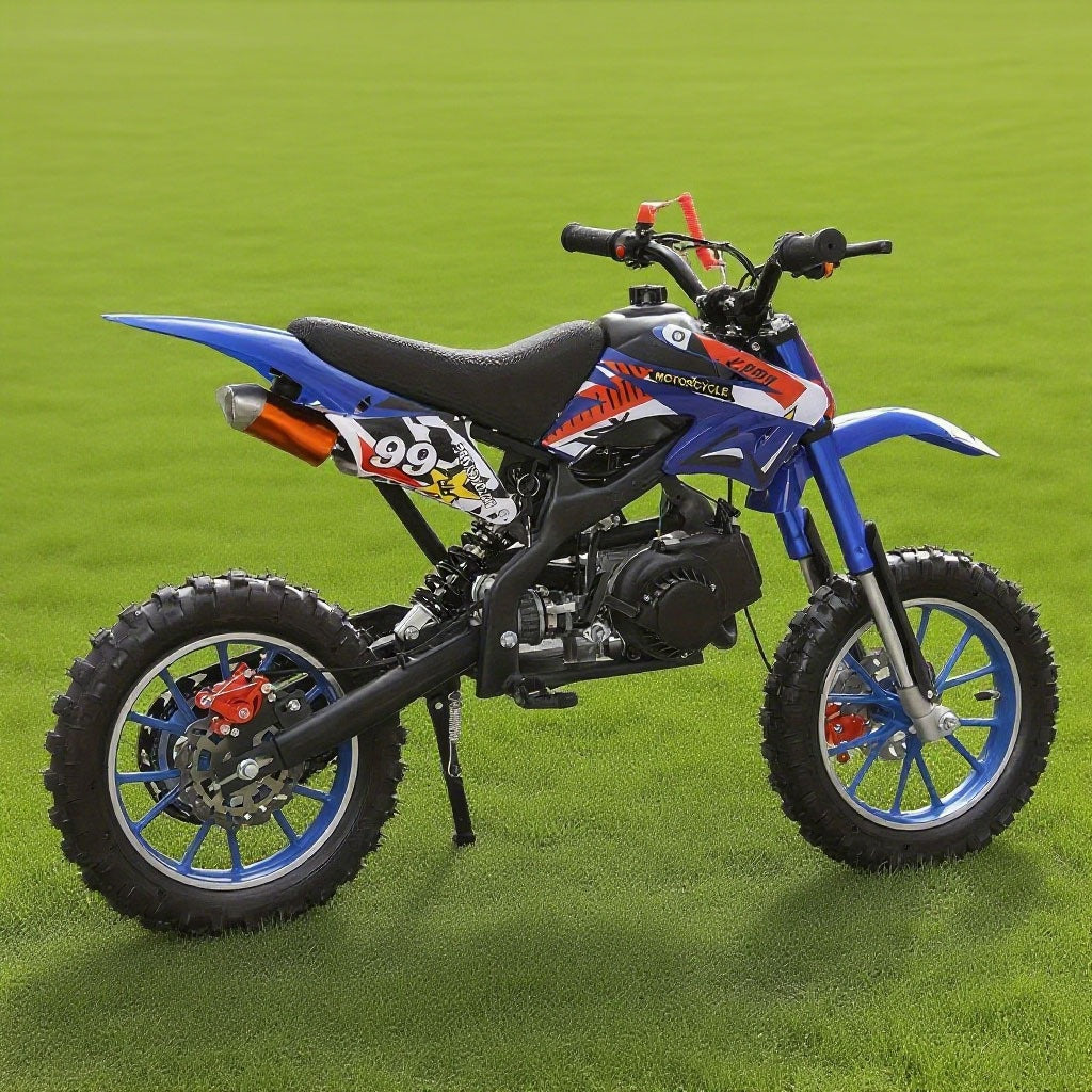 Gas Dirt Bike 49CC 2-stroke Off-road Vehicle, Mini Bike Gas Powered Motorcycle Off-road Race, Off-road Mini Motorcycle, Gas Off-road Motorcycle Go Kart, Gas Off-road Vehicle with A Load Capacity Of 300 Pounds Dirt Bike