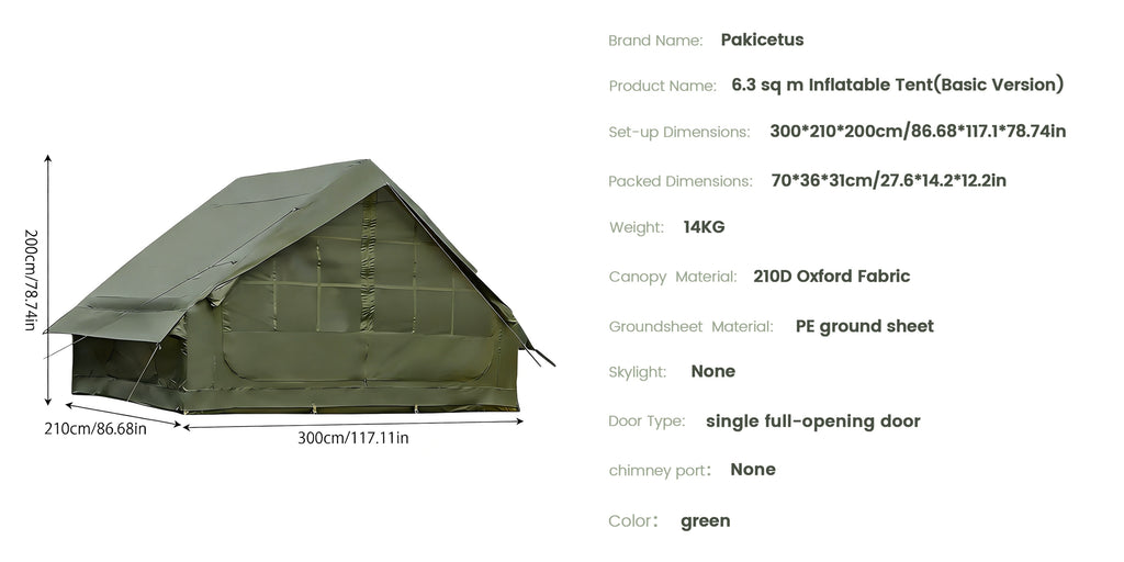 PAKICETUS Inflatable SUV Tailgate Tent with Air Pump for Quick Setup, 4-6 Person Model, Breathable Mesh for Smooth Ventilation, Windproof Oxford Fabric Inflatable Shelter, Suitable for Summer Glamping and Car Camping