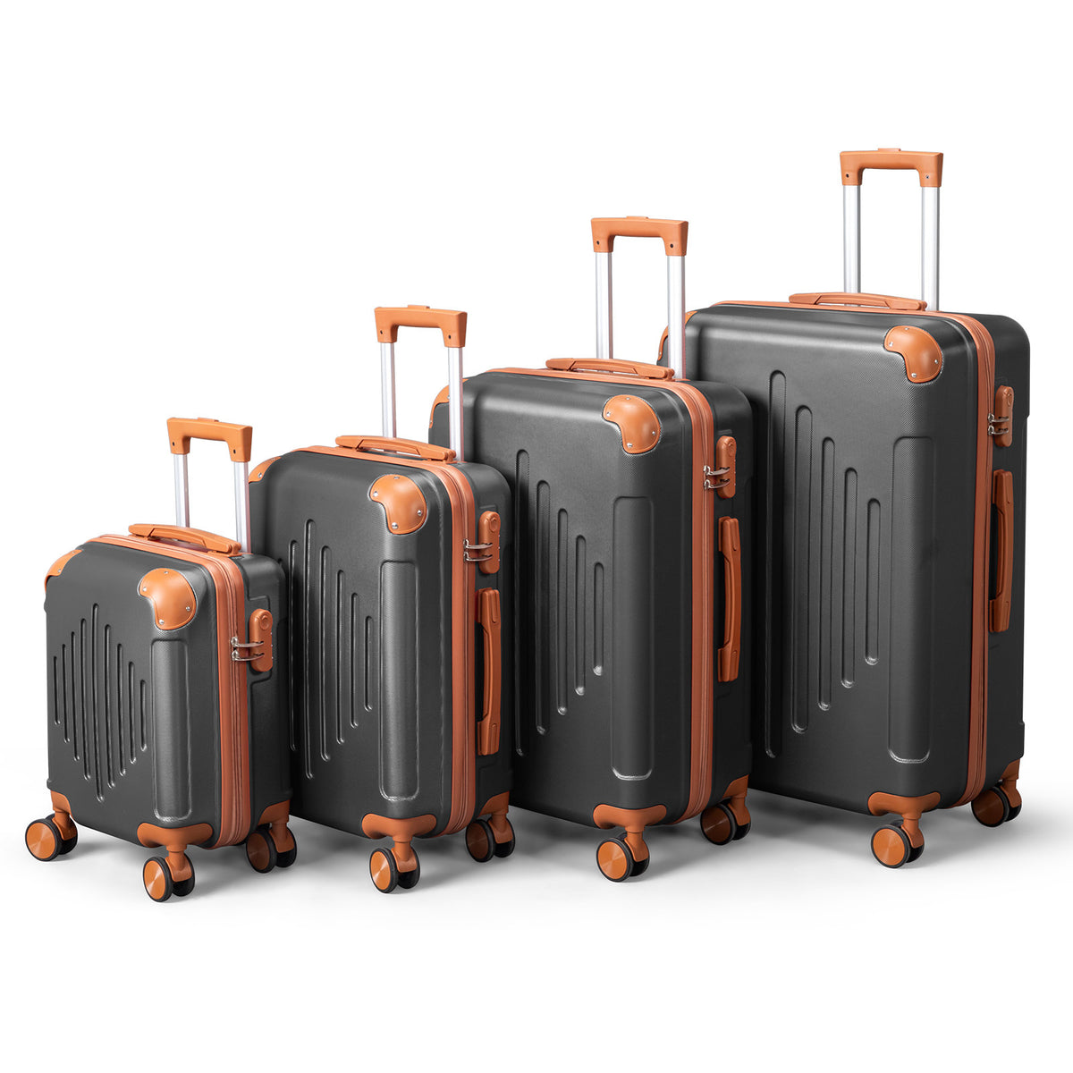 4 Pc Luggage Sets, Durable Hard Shell 4 Piece Set Suitcase with Spinner Wheels, Hardside Lightweight Luggage set, Large Travel Luggage Set (16"20" 24" 28"), mixed color