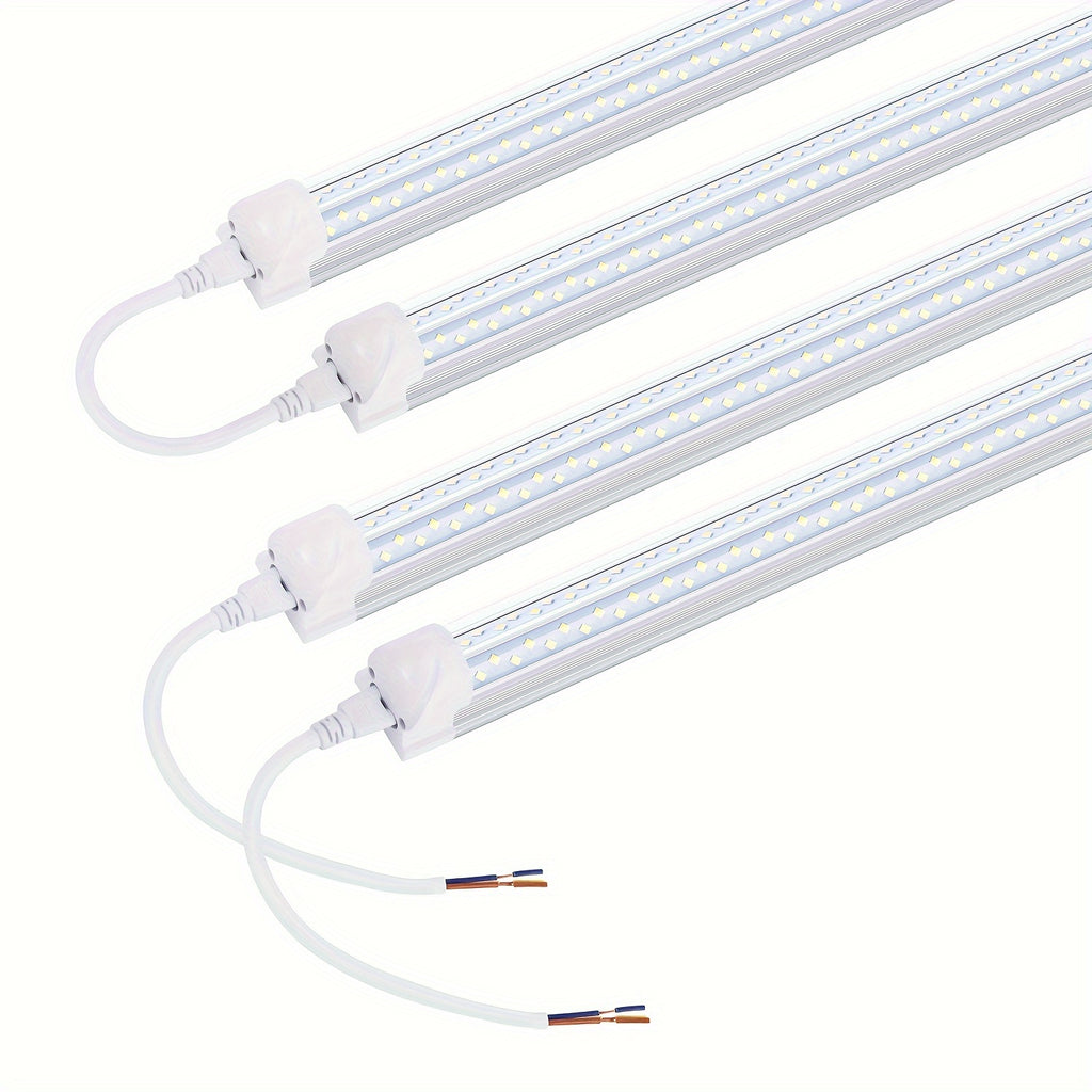6pcs/lot T8 8ft Integrated LED Tube Light Bulbs 6000K, 120W 8Foot 96 Inch LED Shop Light Fixtures, V Shaped 4 Row Bulbs 2835 LED Chips, 14400lm High Brightness, for Warehouse Ceiling Garage Office Factory, AC 85-277V
