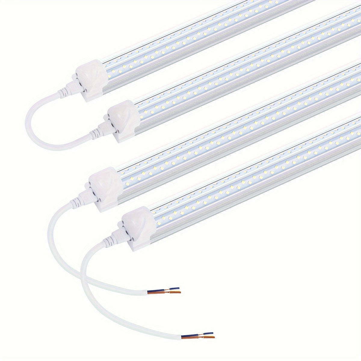 6pcs/lot T8 8ft Integrated LED Tube Light Bulbs 6000K, 120W 8Foot 96 Inch LED Shop Light Fixtures, V Shaped 4 Row Bulbs 2835 LED Chips, 14400lm High Brightness, for Warehouse Ceiling Garage Office Factory, AC 85-277V