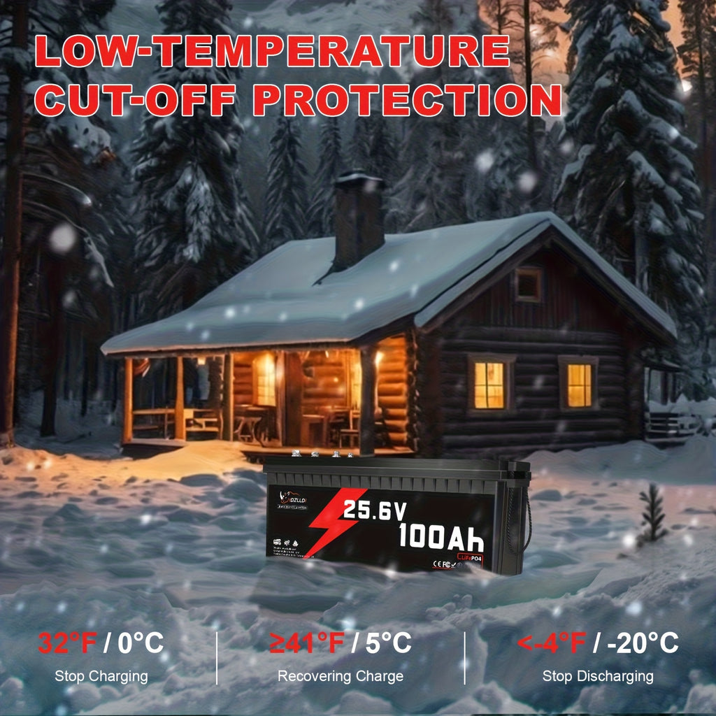 12V 100/150Ah 24V 100Ah Lifepo4 Lithium Battery, Rechargeable, Maximum 2560W Power Output, Over 15, 000+ Deep Cycles And 100BMS Protection, Suitable for Solar Systems, Rvs, Home Use, Solar Panel Arrays, And Camping