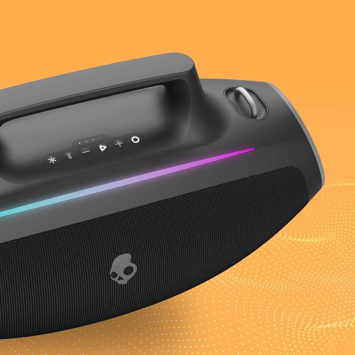 Skullcandy Barrel Bluetooth Boombox Speaker with LED Lightshow Mode – Water-Resistant Wireless Portable Speaker, Party Speaker, Outdoor Speaker, with USB-C & USB-A Charging Output, Carry Strap Not Included (Black) (80% New)