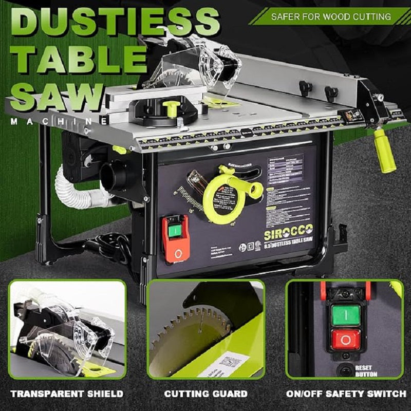 'Saw It Dustless-Sirocco Dustless' '8.5-inch Table Saw' 'Up to 98.5 Dust Collection Rate' 'Low Noise' 'DIY Woodworking and Furniture Making' 'Genuine U.S. Brand' 'ship from US'