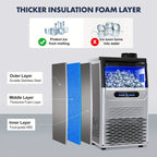 [For Home/Party/Bar] Commercial Ice Maker Machine 90LBS/24H With 22LBS Storage Bin, Freestanding/Under Counter Ice Machine For Home/Party/Bar/Restaurant
