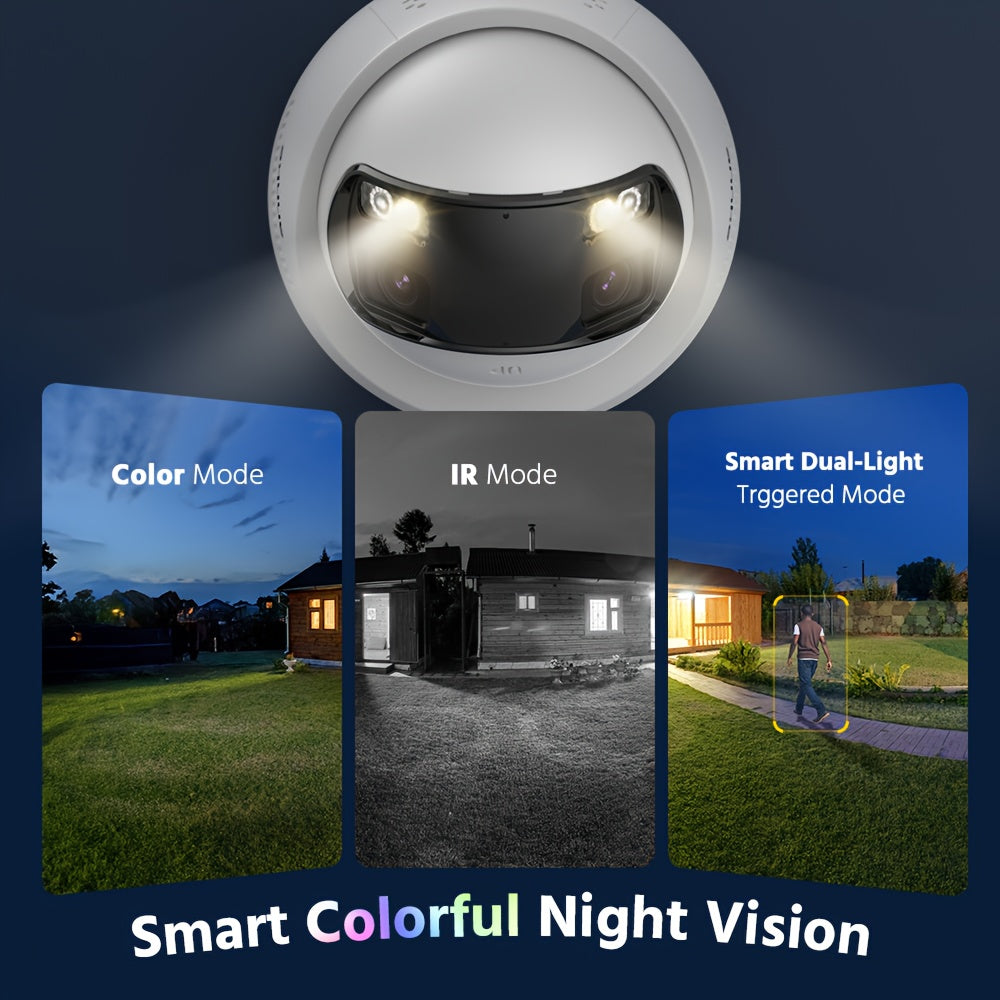 ANNKE Poe Security Camera Outdoor with Dual Lens 180° Field of View, 8MP Surveillance Camera Support Color Night Vision, Person/Vehicle Detection, Two-Way Talk, Built-In SD Card Slot