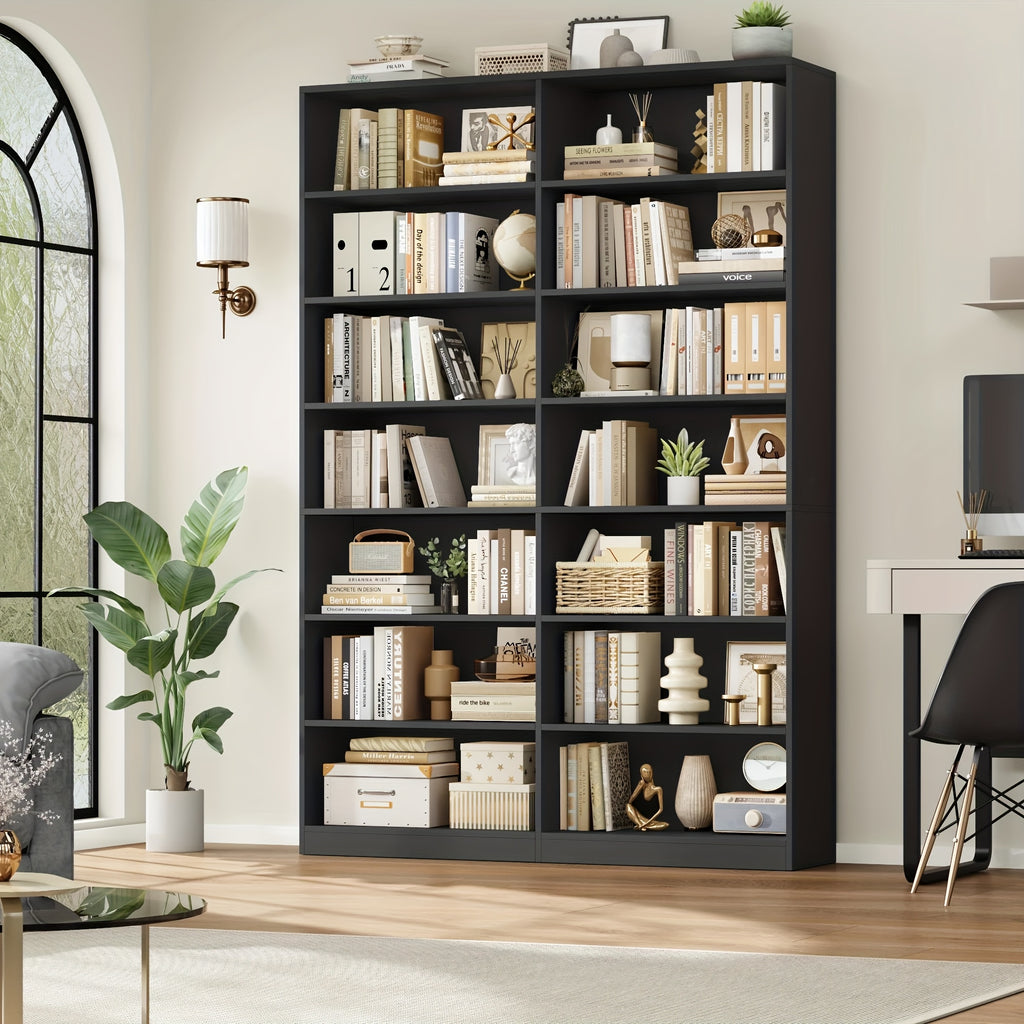 FULTRU 83.6" Tall 7-Tier Bookshelf & Bookcase - Heavy-Duty, Black Modern -Standing Bookcase with 14 Open Shelves, Easy Assembly, Book Shelves, Shelves For Wall, Book Shelf Organizer, Book Organizers And Storage, Shelf For Bedroom, Book Shelf For Bedroom,