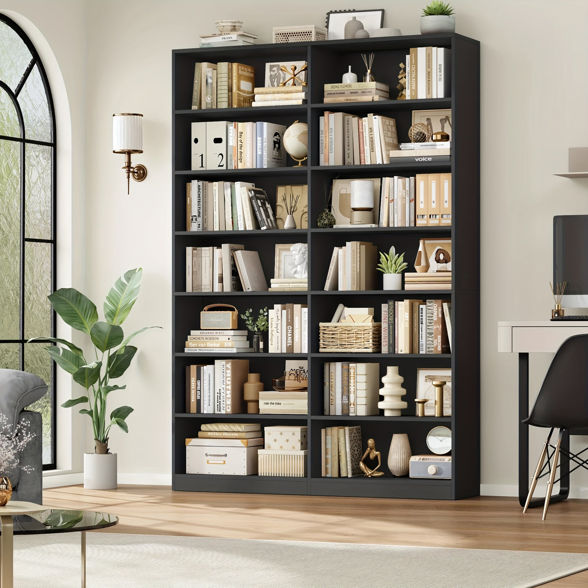 FULTRU 83.6" Tall 7-Tier Bookshelf & Bookcase - Heavy-Duty, Black Modern -Standing Bookcase with 14 Open Shelves, Easy Assembly, Book Shelves, Shelves For Wall, Book Shelf Organizer, Book Organizers And Storage, Shelf For Bedroom, Book Shelf For Bedroom,