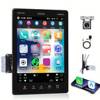 Merry Christmas Single Din Car Stereo with 9.5 Inch Vertical Detachable Touch Screen Car Radio with FM Radio Mirror Link TF/USB/AUX Input and Backup Camera