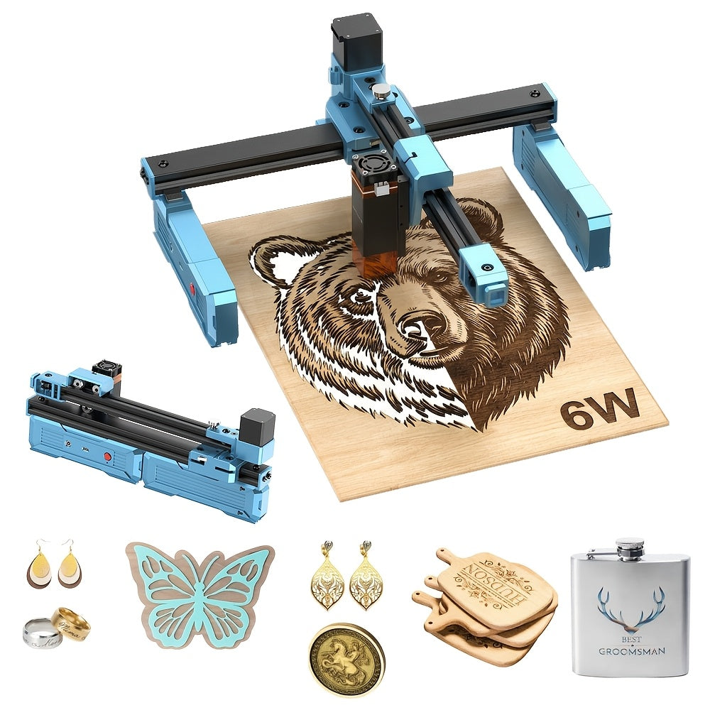 Artilume S1 Foldable Laser Engraver And Cutter, And 15.75 X 11.81 inch Universal Aluminum Alloy Honeycomb Laser Engraving Machine Table, Suitable for Beginners - Foldable Design