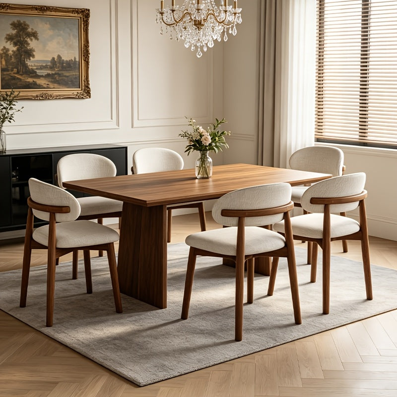 Medieval Modern Style Dining Chair Set (2pcs/4pcs Set) with Curved Backrest, Ergonomic Cushioned Chair Surface, Natural Wooden Legs with Adjustable Anti Slip Foot Pads, Sturdy Frame, Suitable for Kitchens, Restaurants, Cafes, And Dining Rooms
