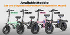 Hisent Folding Electric Scooter, 500W Brushless Motor, Speed 19.9mph, Dual Suspension System, Full Shock Absorption, 48V 10AH-17.5AH Battery(optional), 15-35 Miles Range, 14-inch High-quality Tires, With Double Seats