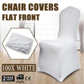 VEVOR White Chair Covers Polyester Spandex Chair Cover for Party Wedding Banque Chair Covers,100 Pcs, Arched-Front Chair Cover