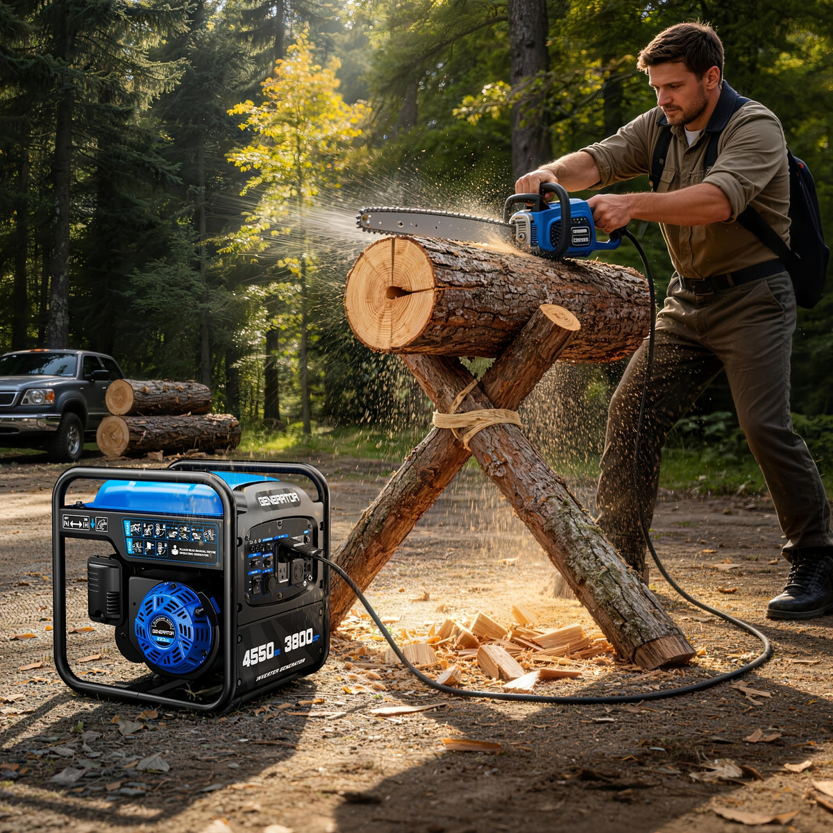 4550W Portable Inverter Generator, 3800W Rated, 223Cc 4-Stroke Gas Powered Engine, Pure Sine Wave for Sensitive Electronics, RV Ready with 30A Outlet, Home Backup, Camping, Emergency