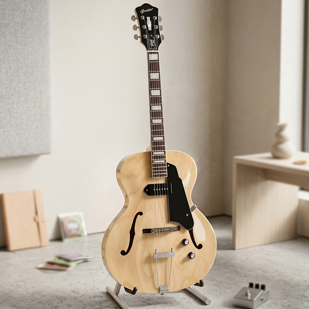 [Jazz Electric Guitar] GROTE Jazz Electric Guitar Hollow Body Chrome Hardware P90 Pickup