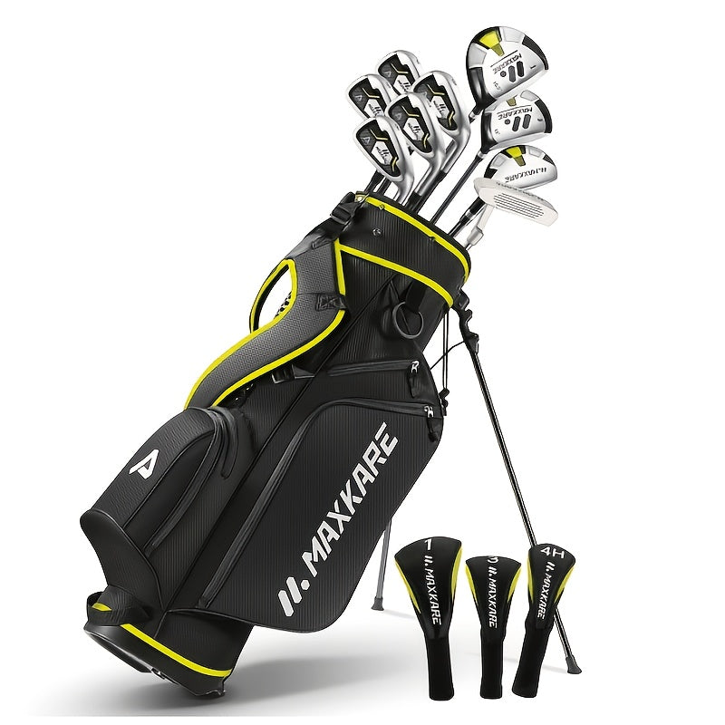 Complete 12pcs Golf Club Set: Right Handed, Unisex, Comes with Stand Bag And Headcovers