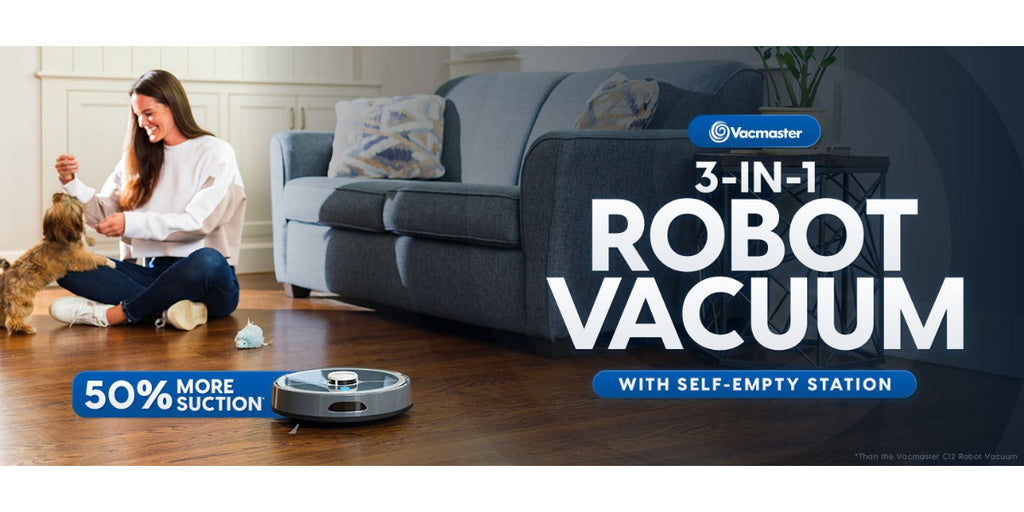 Vacmaster 3-in-1 Robot Vacuum Cleaner Pet Companion and Mop Combo with Self-Empty Station for 45 Days, LiDAR Navigation, 3000Pa Strong Suction, Multi-Floor Mapping for Homes with Pets, Carpet & Hard Floors