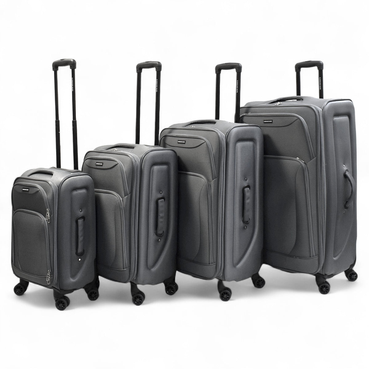 4-Piece Softside Spinner Luggage Set – Lightweight Expandable Suitcases in 20" 24" 28" 32" – Durable Fabric with 360° Wheels & Telescoping Handles – Black, Grey, Plum Travel Set