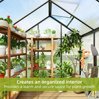 Walk-In Greenhouse with Roof Ventilation, 6 x 4 ft Polycarbonate Garden Structure on an Aluminum Frame