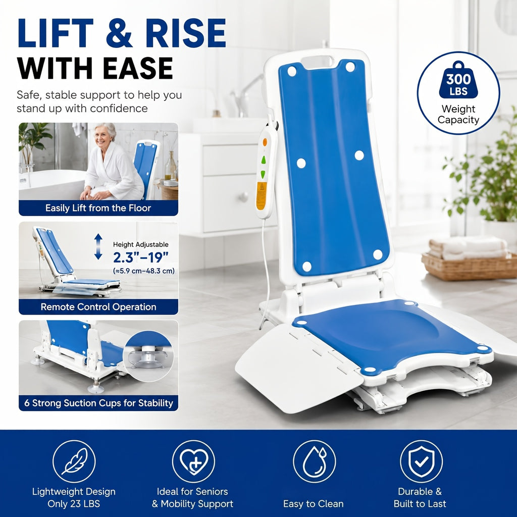 [Remote Control] Electric Floor Lift Tool with Remote Control, Compact Lightweight Lifting Device, Stable Suction Cup Base, 300LBS Weight Capacity