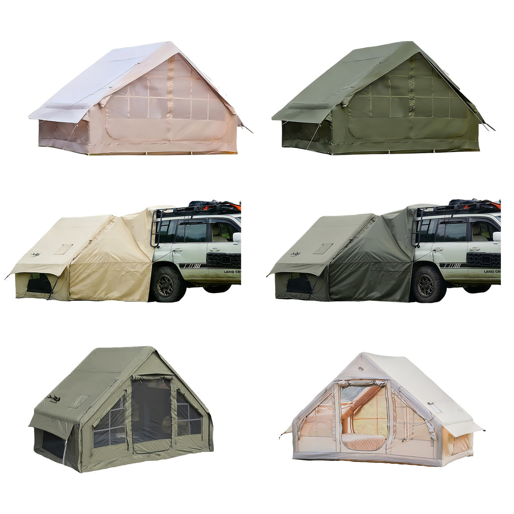 PAKICETUS Quick Setup Inflatable Camping Tent for 4-6 Person Family, Summer Glamping Inflatable House with Breathable Mesh And Quick Air-Flow, Suitable for All Seasons, Outdoor Camping, Hiking, And Backpacking